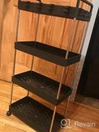 img 1 attached to Gray 4 Tier SOLEJAZZ Rolling Storage Cart - Bathroom Organizer Slide Out Utility Cart, Mobile Shelving Unit Standing Rack For Kitchen, Laundry Room. review by Gotdat Burton