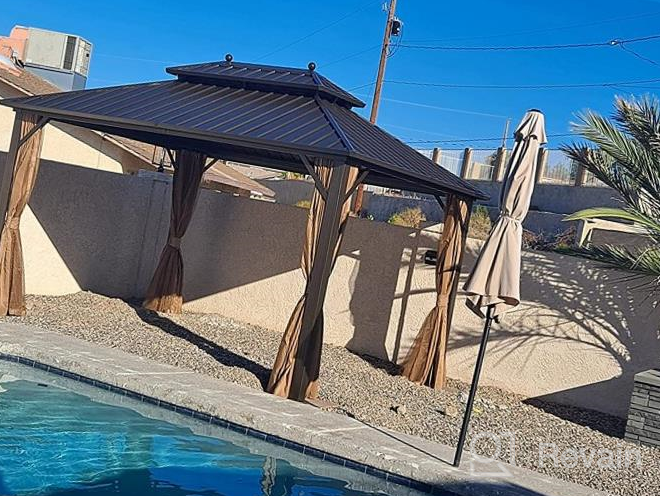 img 1 attached to 🏖️ YOLENY 10' X 13' Hardtop Gazebo: Durable Steel Roofed Outdoor Gazebos with Netting and Curtains - Ideal for Garden, Patio, Lawns, and Parties review by Robert Gomatham