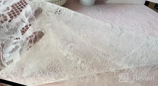 img 1 attached to Vintage White Lace Table Cloth Set Of 10: Rustic Embroidered Table Cover With 60 X 120 Inch Dimensions - Perfect For Weddings And Events review by Chad Sornsin