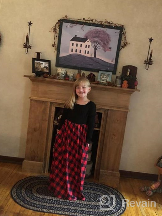 img 1 attached to Stylish and Comfortable KYMIDY Girl Maxi Dress: Buffalo Check Plaid with Pockets (6-14yrs) review by Laurie Fisher