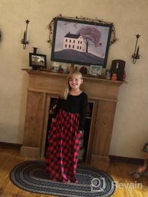 img 5 attached to Стильное и удобное длинное платье для девочки KYMIDY: клетчатый рисунок буффало с карманами (6-14 лет)