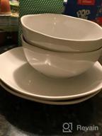 img 1 attached to LE TAUCI Grey Ceramic Dinnerware Set For 4 - 12-Piece Set With 10" Dinner Plates, 8" Salad Dishes, And 22 Oz Bowls - Ideal Housewarming Or Wedding Gift - Dishwasher, Microwave, And Oven Safe review by Victor Ewing
