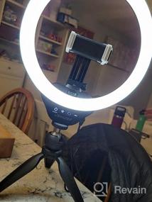 img 6 attached to Eicaus Desktop 10" Selfie Ring Light With Tripod Stand And Cell Phone Holder, Dimmable LED Circle Light For Computer/Zoom Call/Live Streaming/Makeup/YouTube/TIK Tok, Compatible With Most Phones