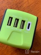 img 1 attached to JMFONE Universal Travel Adapter: High Speed 2.4A 4*USB, Type-C 3.0A Port For 170 Countries Worldwide (Blue) review by Mitch Wright