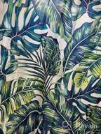 картинка 1 прикреплена к отзыву Artistic Botanical Green Leaves Shower Curtain Set With Hooks - Tropical Palm Print On White Background - 72" X 72" Fabric Bathroom Curtain For Stunning Décor от Nick Gathings