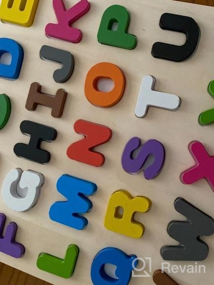 img 1 attached to 🔠 Driddle Magnetic Wooden Alphabet Puzzle - Boost ABC & Color Learning with Montessori-inspired Toddler Educational Toy review by Daniel Beaver