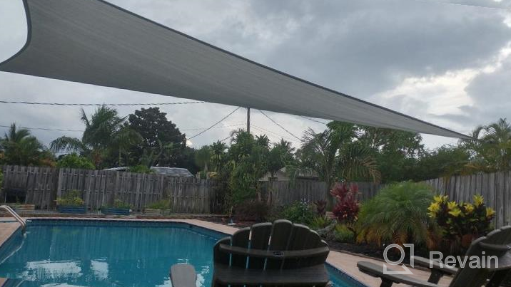 img 1 attached to Amgo 12' X 12' X 12' Beige Triangle Sun Shade Sail Canopy Awning - Commercial Heavy Duty 260 GSM - 5 Years Warranty review by Randy Perry