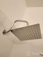 img 1 attached to 12" Rain Shower Head With 13" Extension Arm - Voolan Large Rainfall Shower Heads Made Of Stainless Steel - Waterfall Full Body Coverage - Perfect Replacement For Your Bathroom ShowerHead (Black) review by Derrick Shah