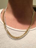 img 1 attached to The Bling Factory 4mm 14k Yellow Gold Plated Beveled Curb Chain Necklace: A Luxurious Accessory for Style Enthusiasts review by Joshua Donnis