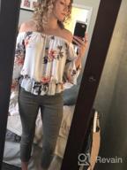 img 1 attached to Hibluco Womens Off Shoulder Tops Sexy Floral Print Crop Tops Summer Blouses T-Shirt review by Andrew Jones