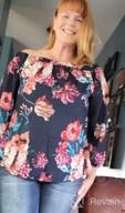 img 1 attached to Valphsio Women'S Off Shoulder Floral Chiffon Blouse With Flowy Lantern Sleeves - Oversized Top For Fashionable Casual Wear review by Profit Gilley
