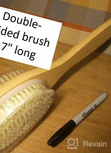 img 1 attached to Dual-Sided Long Handle Body Brush For Wet Or Dry Exfoliating - Rosena Soft And Stiff Bristles Back Scrubber To Wash & Soften Skin review by Ron Mohammed