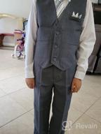 img 1 attached to Formal Dresswear Vest Set for Boys - Johnnie Lene Pinstripe review by Shane Wallace
