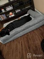 img 1 attached to Furhaven Large Cooling Gel Foam Dog Bed With Paw Quilted L-Shaped Chaise For Absolute Comfort And Support - Removable Washable Cover Included In Bluestone, Large Size review by Harry Tulsa