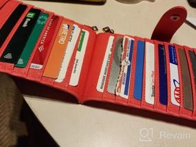 img 5 attached to Надежный и стильный: женский двойной бумажник Travelambo с RFID-блокировкой, несколькими отделениями для карт и карманом на молнии