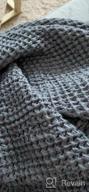 img 1 attached to Bobor Bamboo Waffle Pattern Weave Cooling Blanket - Soft And Lightweight Summer Blanket For A Cool Night'S Sleep, Ideal Home Decor For Couch And Bed (59"X79", Dark Grey) review by Travis Smith