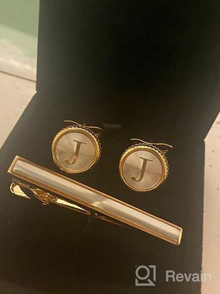 img 1 attached to 👔 LOLIAS Cufflinks Alphabet Collection: Elevate Your Style with Classy Business and Wedding Accessories for Men - Cuff Links, Shirt Studs & Tie Clips review by Tim Duncan