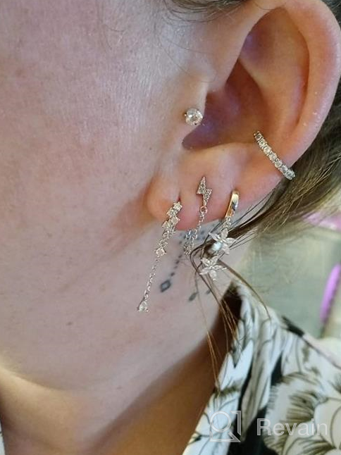 img 1 attached to 💧 Sparkling SLUYNZ 925 Sterling Silver CZ Hoop Earrings - Water Droplets Dangle for Women & Teen Girls review by Cashout Harden