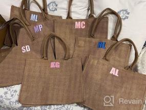 img 7 attached to Set Of 8 Extra-Large Burlap Tote Bags With Inner Zipper Pockets And Cotton Handles For DIY Decoration, Beach, Teacher, Mother, Bridesmaid, And Wedding - Eco-Friendly BeeGreen Jute Bags In Bulk
