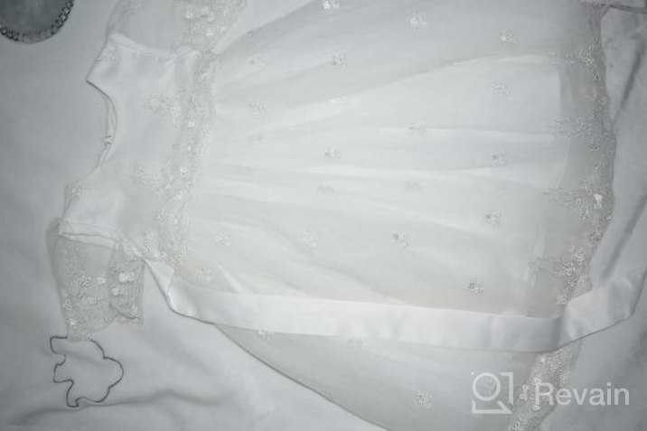 img 1 attached to Baby Girl Newborn Lace Baptism Gown Christening Dress Infant Satin Communion Outfit review by Aaron Jensen