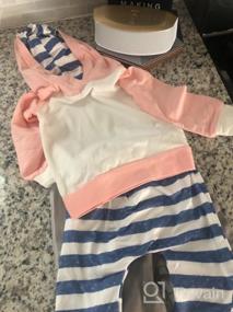 img 5 attached to Stylish TUEMOS Baby Girl Outfit: Stripe Hoodie Sweatshirt Top & Solid Color Long Pant