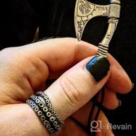 img 1 attached to 🪨 EUEAVAN Viking Raven Amulet Necklace: Antique Silver Talisman with Runes, Axe, and Celtic Knot review by Scott Lavimodiere