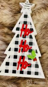 img 7 attached to Добавьте деревенский штрих к своему рождественскому декору с набором из 3 деревянных рождественских елочных табличек OYATON - Joy, Noel и Ho Ho Ho