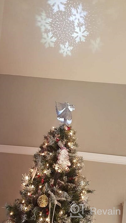 img 1 attached to Silver YZHI Angel Tree Topper - Christmas Tree Decoration With Projector Lighted Ornaments & Snowflake Lights! review by Corey Owens