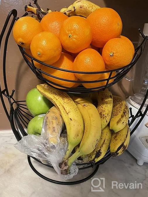 img 1 attached to LAUCHUH Hanging Fruit Bowl for Kitchen Counter Tiered Fruit Stand for Organized Fruit and Vegetable Storage review by Hamilton Larcony