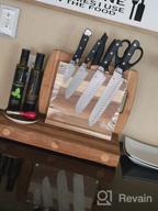 img 1 attached to Organize Your Kitchen With ENOKING'S Magnetic Knife Block - Natural Wooden Holder W/ Acrylic Shield Protection & Double-Sided Stand! review by Steven Latham