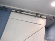 img 1 attached to 6FT Flat Stainless Steel Ceiling Mount Sliding Barn Door Hardware Kit By DIYHD review by Raul Choudhury