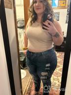 img 1 attached to Women'S Mid Rise Skinny Ripped Denim Jeans: Tulucky Destroyed Boyfriend Style review by David Angelboy