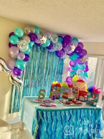 img 6 attached to Mermaid Balloon Garland Kit With 121Pcs Including Mermaid Tail Foil Balloons And Light Blue Foil Fringe Curtain For Under The Sea Party Decorations - JOYYPOP (Silver Color)