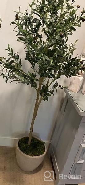 img 1 attached to Add A Touch Of Nature With VIAGDO'S 4.6Ft Artificial Olive Tree - Perfect For Modern Home Decor! review by Pete Juarez