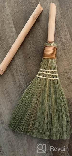 img 1 attached to HNCmua Small Natural Whisk Sweeping Hand Handle Small Broom - Tiny Vietnamese Straw Soft Broom For Cleaning Dustpan Indoor - Decorative Brooms - Wooden Handle - 9.84'' Width, 27.55" Length review by Nick Colton