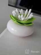 img 1 attached to White Lotus Shape Q-Tips Holder: Stylish Cotton Swab Organizer For Bathroom Decor & Cosmetic Storage review by Eric Chapman