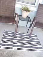 img 1 attached to KaHouen 27.5"X43" Black & White Striped Outdoor Rug - Hand Woven Cotton Washable Layered Doormat For Porch/Kitchen/Laundry Room/Farmhouse/Entryway review by Gary Morris