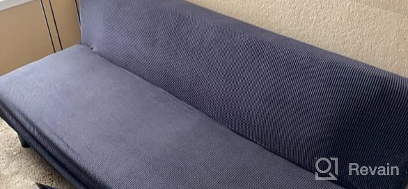 img 1 attached to Futon Slipcover With Elastic Bottom And Jacquard Checked Pattern - Stretchy Armless Cover For Full Queen Size Futon Sofa, Bed Or Couch - Furniture Protector In Biscotti Beige Color review by Michael Onwukaife