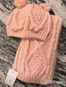 img 7 attached to Warm up with the UNDER ZERO 🧣 UO Girl's Winter Cute Pink Knitted Hat Scarf Set
