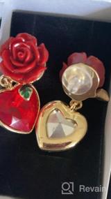 img 5 attached to 🌹 Yifnny Flower Earrings: Vintage Simulated Ruby Heart Red Rose Studs for Women- Hypoallergenic Gold Plated Dangle Jewelry