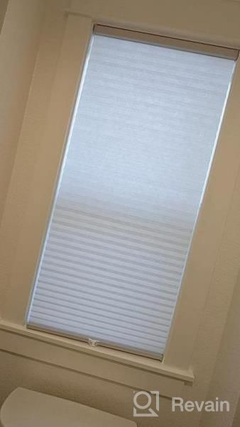 img 1 attached to Light Filtering Cordless Cellular Honeycomb Shade In Antique Pewter, Single Cell 9/16", 18" W X 48" H review by Marvin Short