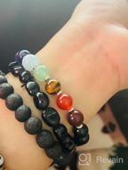 img 1 attached to Cherry Tree Collection Chakra Stretch Bracelet: Genuine 8mm Gemstones, Sterling Silver Spacers. Perfect for Men/Women. Choose from Small, Medium, or Large Sizes! review by Christopher Holker