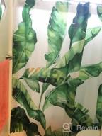 img 1 attached to Artistic Botanical Green Leaves Shower Curtain Set With Hooks - Tropical Palm Print On White Background - 72" X 72" Fabric Bathroom Curtain For Stunning Décor review by Tim Thomason
