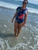 img 1 attached to Women'S Zip Front One Piece Rashguard Swimsuit: Perfect For Surfing & Swimming! review by April Goracke