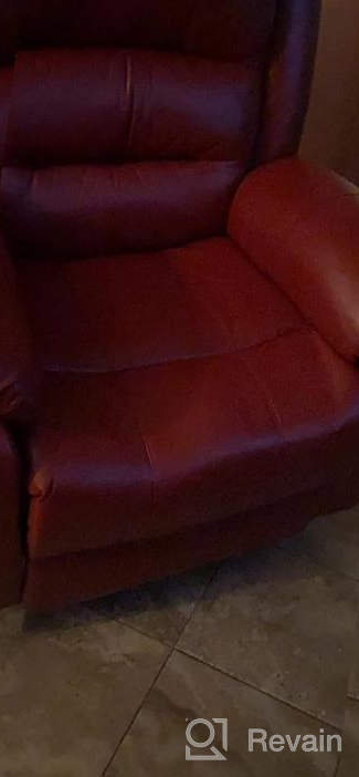 img 1 attached to 🪑 CDCASA Power Lift Recliner Chair: Elderly Electric Massage Sofa with Heated Vibration, Side Pockets, Cup Holders, USB Ports + Remote Control (Leather Red) review by Robert Elder