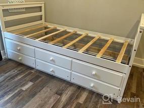 img 8 attached to Двойная раскладная кровать Windaze с местом для хранения и 3 ящиками - идеальная капитанская кровать для детей и подростков | Деревянная опора планки, нет необходимости в коробчатой ​​пружине | Коричневый