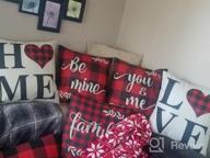 img 1 attached to Cozy Up With AVOIN'S Set Of 4 Valentine'S Day Buffalo Plaid Pillow Covers - Perfect For Any Holiday, Wedding Or Anniversary! review by Julie Lee