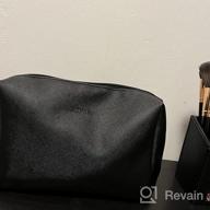 картинка 1 прикреплена к отзыву Large Vegan Leather Makeup Bag - Zipper Pouch Travel Cosmetic Organizer For Women & Girls (XL, Black) от Rick Bishop