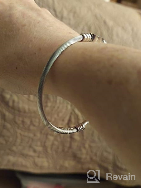 img 1 attached to VQYSKO Stainless Girls' Jewelry: Personalized Initial Engraved Bracelet review by Alyssa Turner