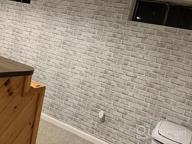 img 1 attached to Peel And Stick Grey And White Brick Wallpaper - 24" X 120" Removable Self-Adhesive Backsplash For Kitchen And Living Room By Yancorp review by David Elam